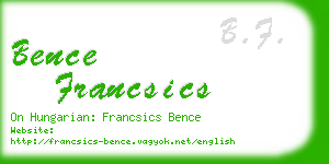 bence francsics business card